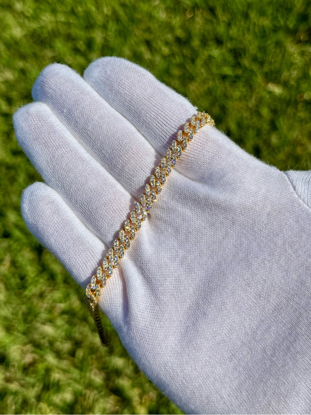 18K Gold Plated, 3.5CTW Moissanite Slim Miami Cuban Bracelet